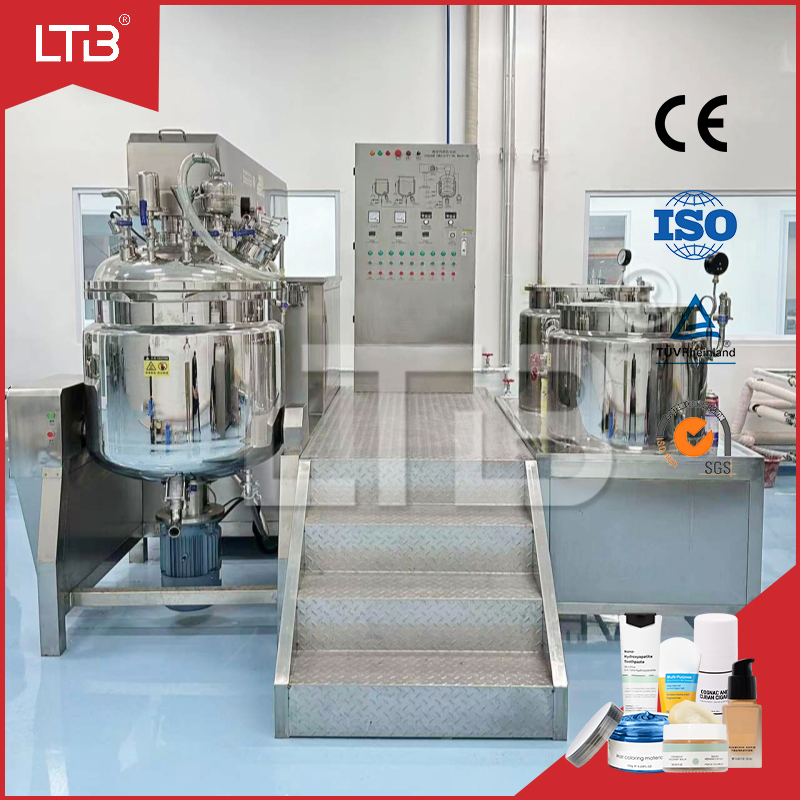 Hot Sale Vacuum Emulsifying Lubricant Oil Lotion Cream Cosmetic Toothpaste Vaseline Bending Reactor Cosmetic Ointment Manufacturing Machine