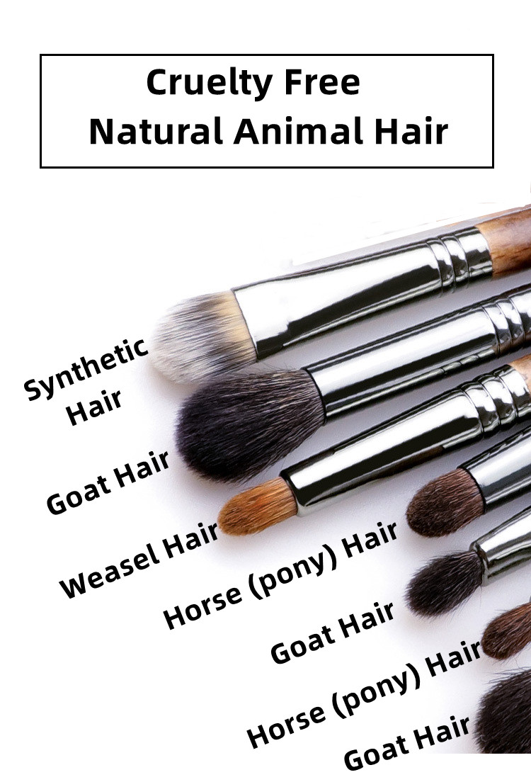 24pcs Custom Logo Cruelty Free Natural Hair Animal Hair Makeup Brushes Set Professional Face Concealer Use