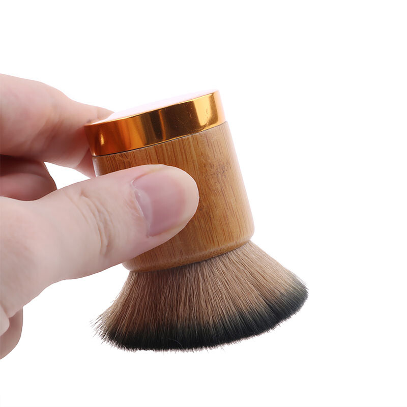 LIYA Bamboo Handle Brushes Eco-friendly Kabuki Single Vegan Create Your Own Private Label Bamboo Makeup Brushes Set