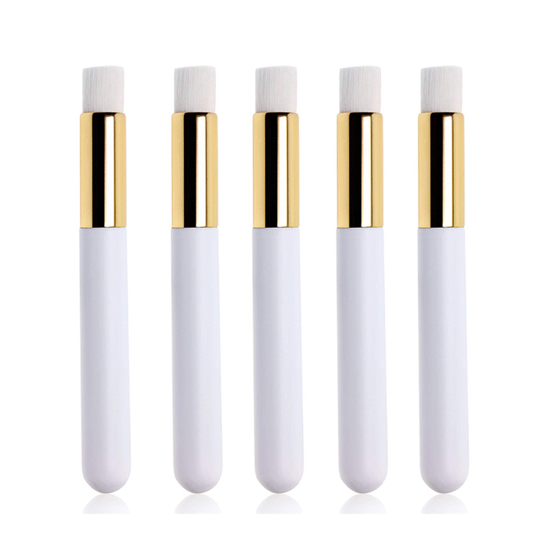Wood Material Synthetic Hair Gold Yellow Color Soft Eyelash Extension Makeup Cleaning Brush