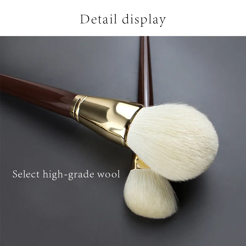 12pcs Natural Hair Makeup Brushes High Quality Goat Hair Cosmetic Brush Set with Wooden Handle Brush Tools Profession Factory