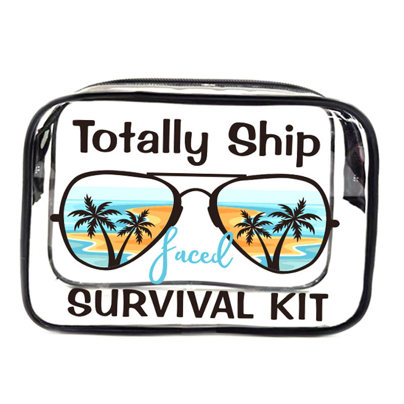 Accept Custom LOGO PVC Transparent Water Resistant Portable Cosmetic Bag Eco Friendly Zipper Travel Makeup Pouch