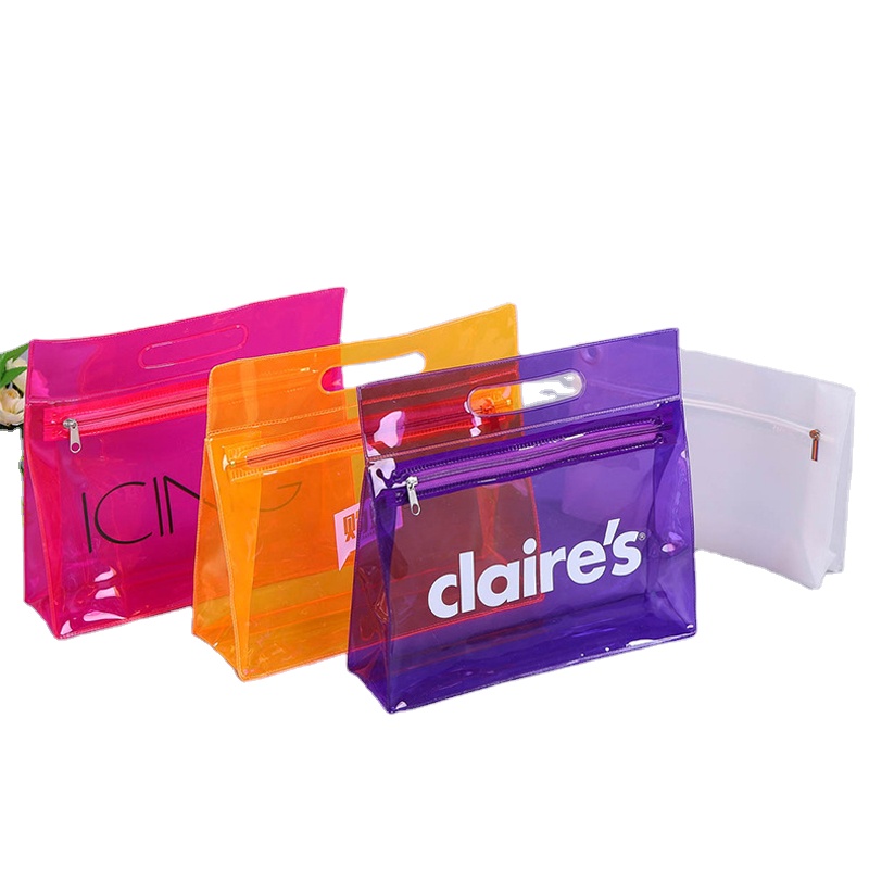 Customized Travel Eva Transparent Ziplock Bag Folding Portable Portable Pvc Cosmetic Storage Bag