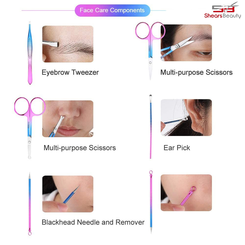 Professional Manicure Pedicure Kit 8-in-1 Stainless Steel Nail Clippers Travel Accessories Customizable Colors Logo Shears