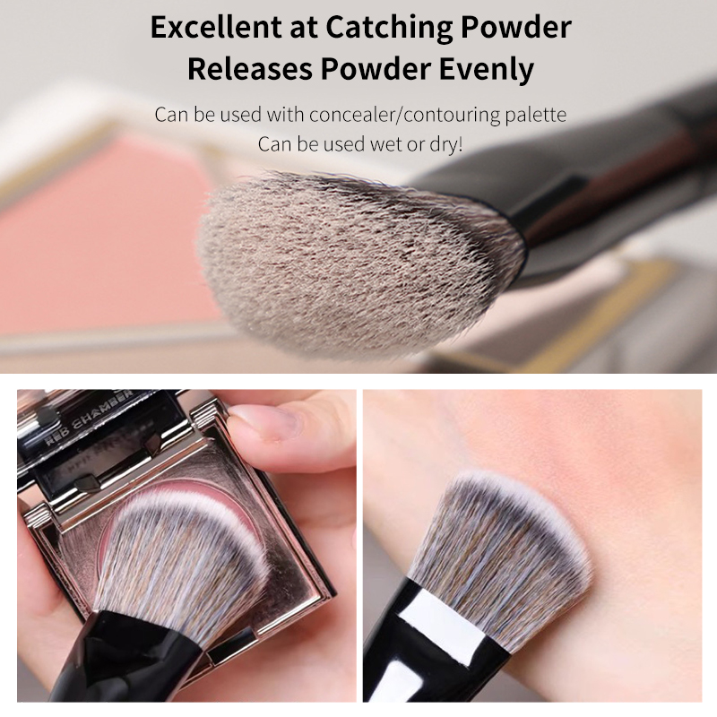 Personalised Dense Vegan Synthetic Face Concealer Black Wholesale Professional Custom Logo Luxury High Quality Makeup Brush Set