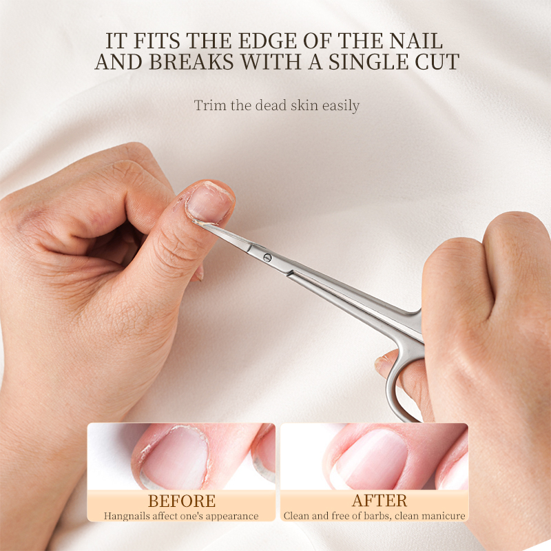 Manufacturer's Stainless Steel Manicure Cuticle Scissors with Sharp Tip and Straight Blade for Nail Salon Beauty Tool