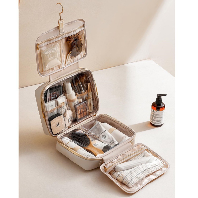 Factory OEM Design Travel Cosmetic Bags Portable Makeup Bag Toiletry Pouch Skincare Hanging Bag for Washing Beauty