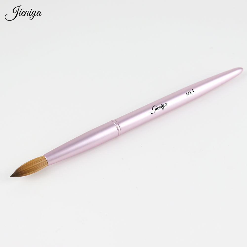 Nail Brush Manufacturer Wholesale Pink Metal Handle Pure Kolinsky Original Acrylic Nail Art Brush for Nails Salon