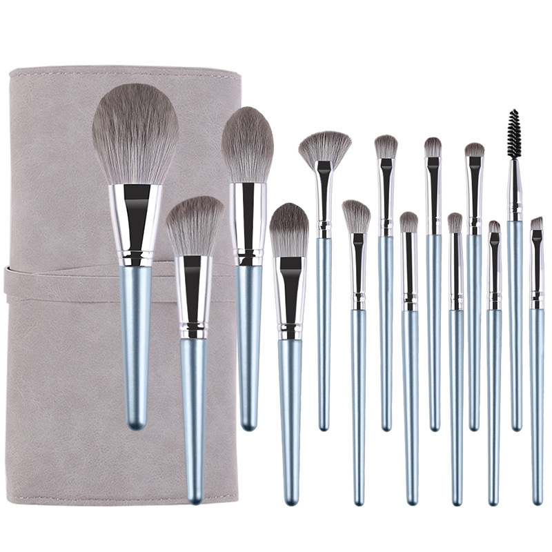 New Arrivals Professional Hot Makeup Brushes Tool Set Luxury Color 14 Pieces Electroplate Makeup Private Label Travel Brush Set