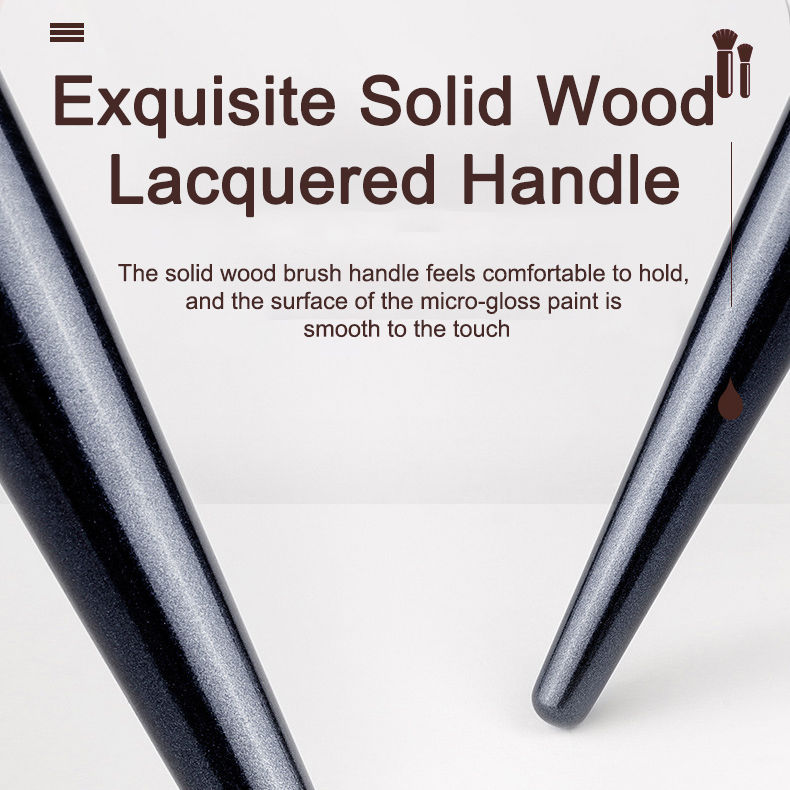 Custom Private Label Single Black Natural Animal Hair Professional Makeup Brush Set for Manufacturers Soft Makeup Brushes Tool