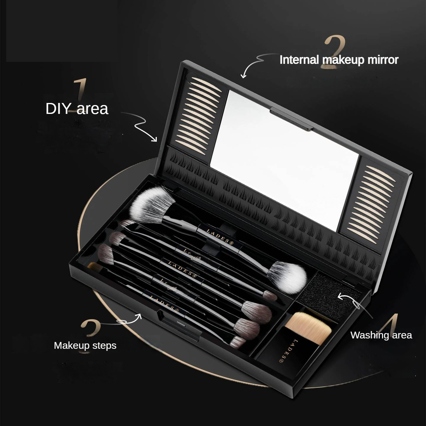 Dual-Ended Vegan Luxury Makeup Brushes Set High Quality Custom Logo Private Label Resin Handle Face Cosmetic Kit Brushes