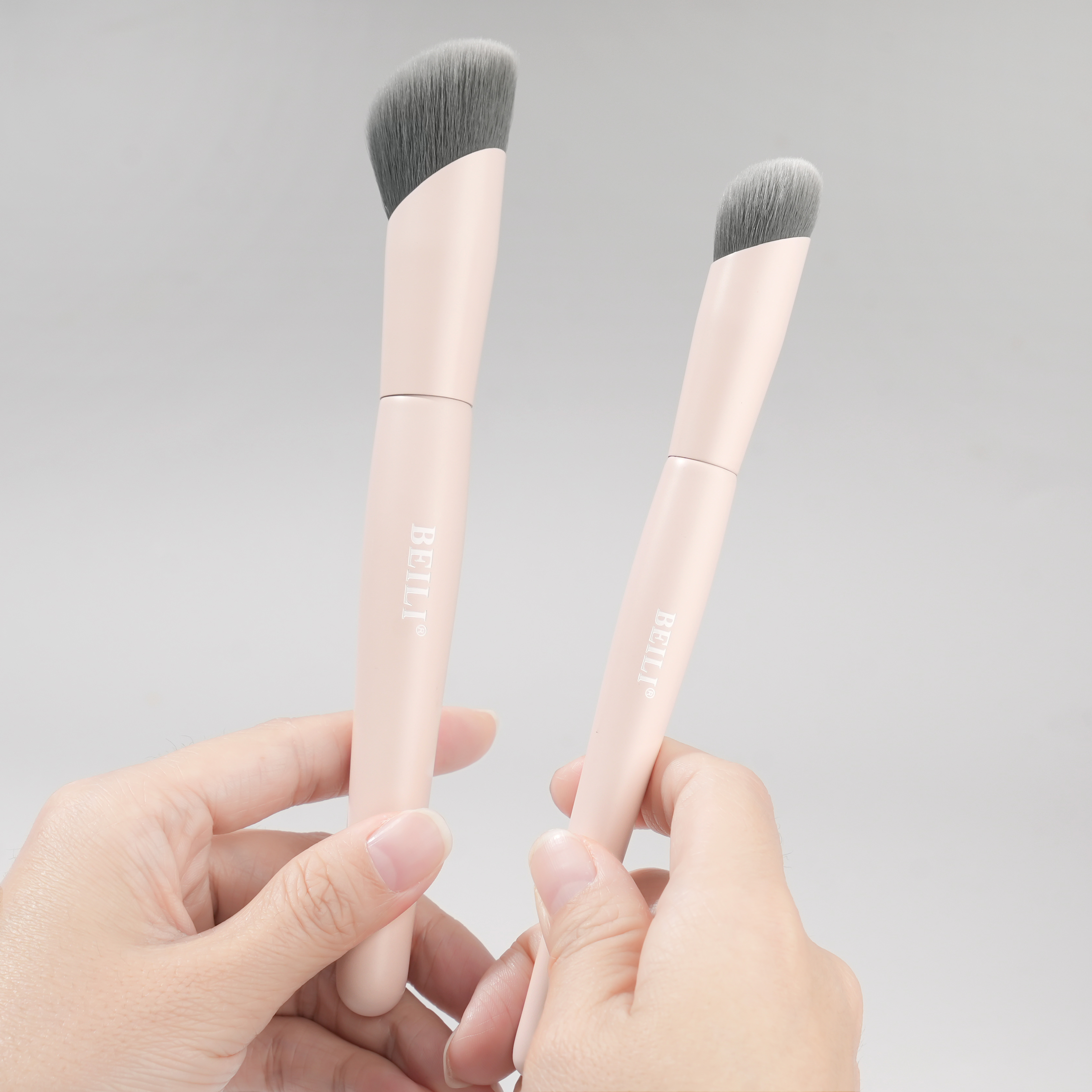Custom Logo Professional Eye Face Makeup Brush Set 12pcs Matte Pink Dense Vegan Hair Customised Make up Brushes With Bag