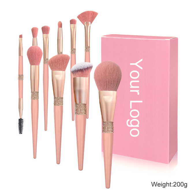 Luxury Private Logo Makeup Brushes Set Portable Beauty Tools Bristle Material