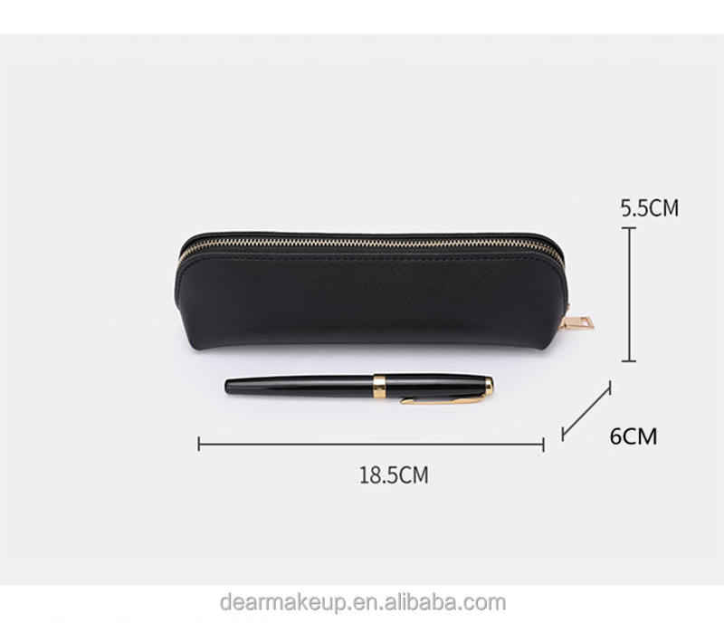High Quality Candy PU Leather Cosmetic Brushes Packaging Travel Makeup Brushes Zipper Holder Bag Private Label