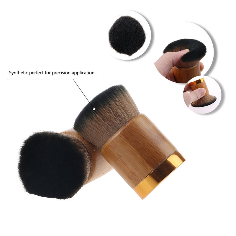LIYA Bamboo Handle Brushes Eco-friendly Kabuki Single Vegan Create Your Own Private Label Bamboo Makeup Brushes Set