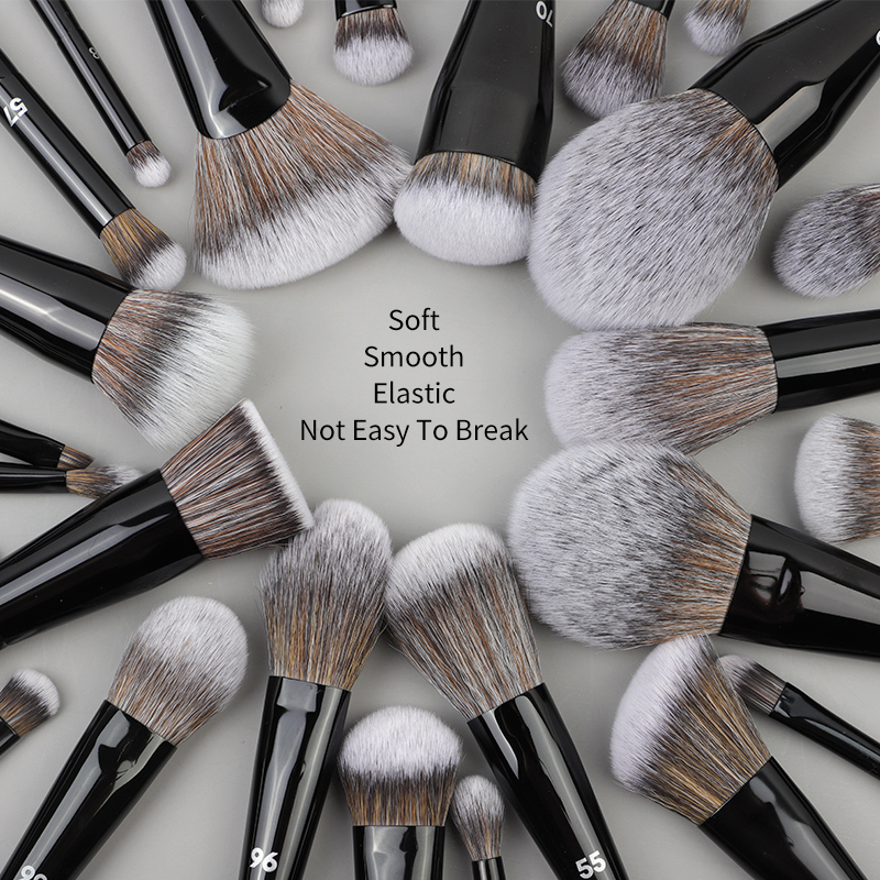 Personalised Dense Vegan Synthetic Face Concealer Black Wholesale Professional Custom Logo Luxury High Quality Makeup Brush Set