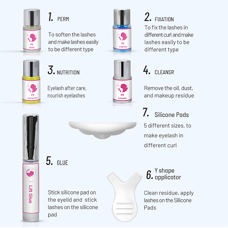 Professional Eyelash Keratin Lifting Set Private Label Oem Eye Lash Lift Kit with Balm Lotion Tools for Attractive Eyelashes