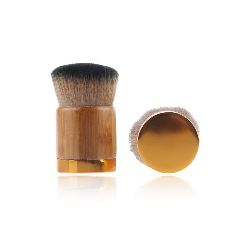 LIYA Bamboo Handle Brushes Eco-friendly Kabuki Single Vegan Create Your Own Private Label Bamboo Makeup Brushes Set