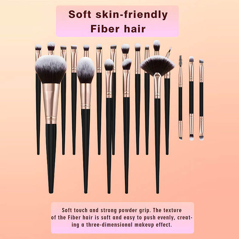 Professional 20-Piece Women's Face Makeup Brush Set with Concealer &amp; Eyeliner/Eyebrow Tools Synthetic Fibre Storage Bag