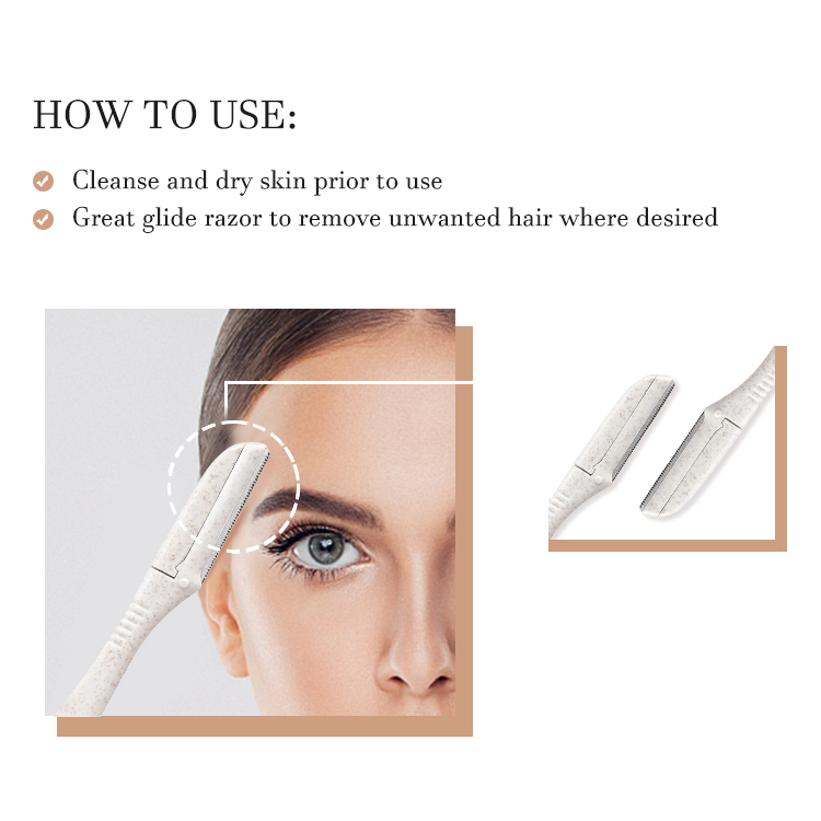 6Pcs/Set Eco Friendly Biodegradable Wheat Straw Dermaplaning Facial Hair Remover Trimmer Eyebrow Razor Kit