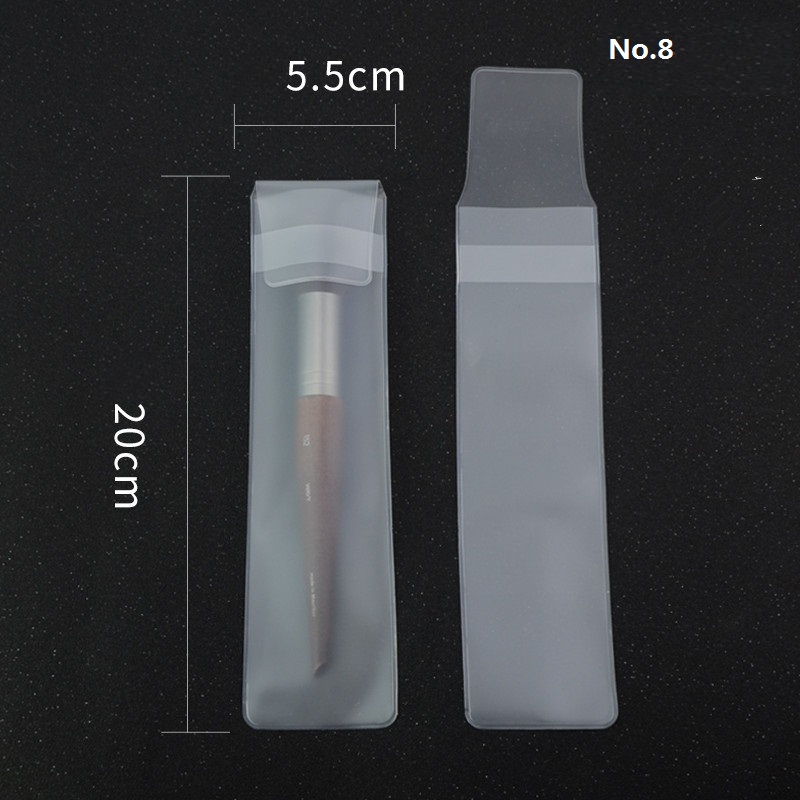 Factory Frosted Half Transparent EVA Makeup Brushes Packaging Bag with 12 Sizes for Cosmetic Brushes