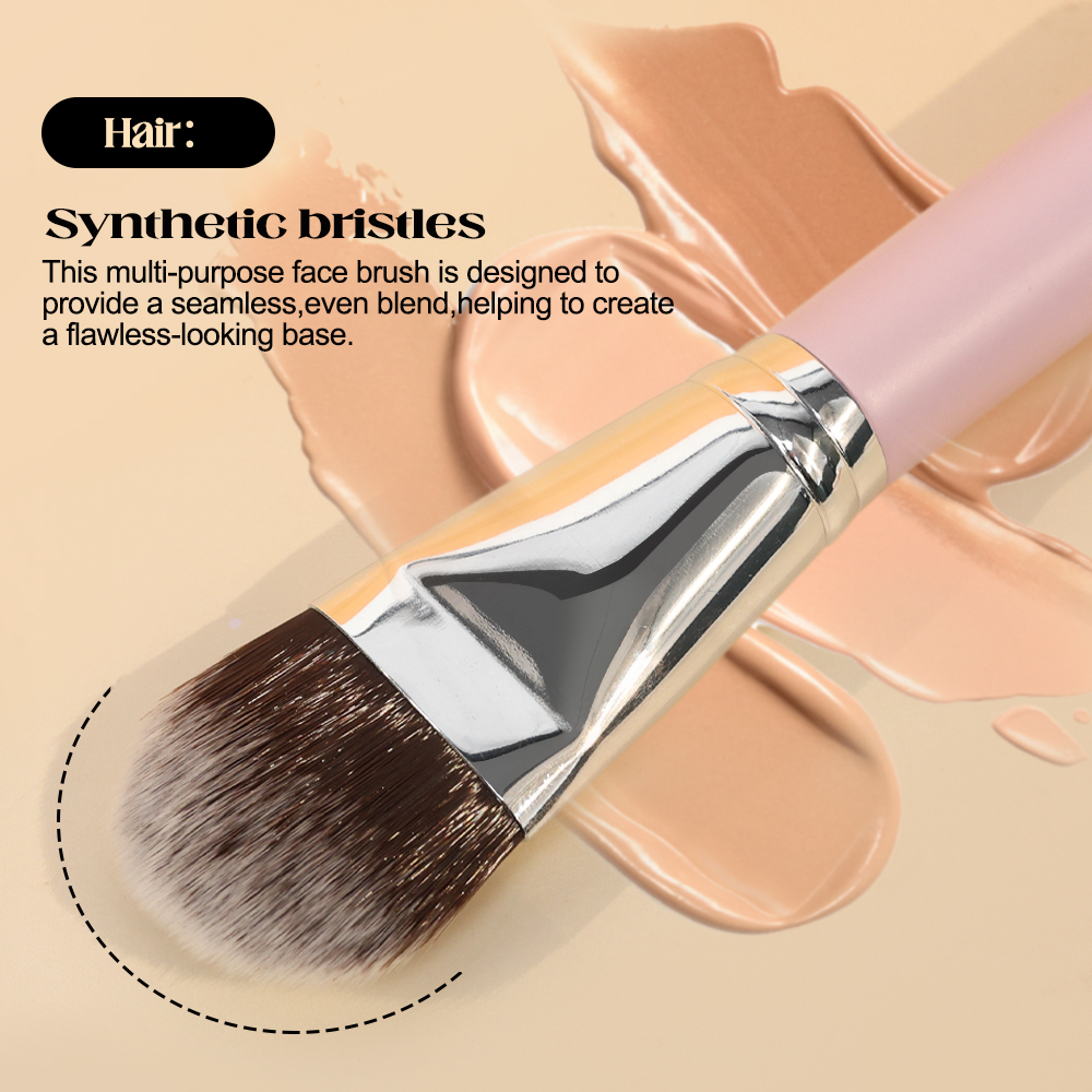 New Design Pink Single Foundation Fiber Custom Logo Travel Wholesale Vegan Luxury Private Label Professional Makeup Brushes
