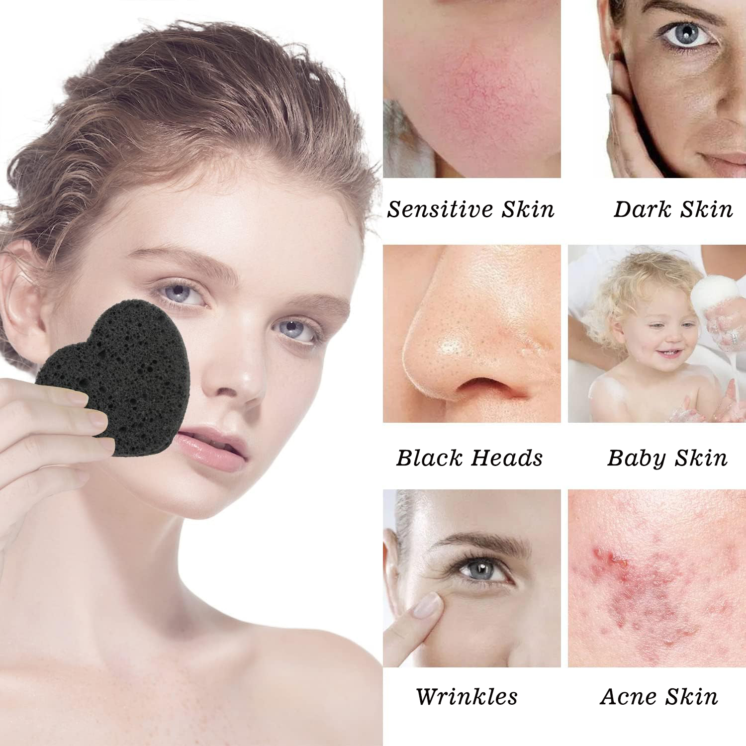 Reusable Eco-friendly Spa Estheticians Massage Natural Compressed Cellulose Sponge Facial Cleansing Cosmetic Pad Sponges