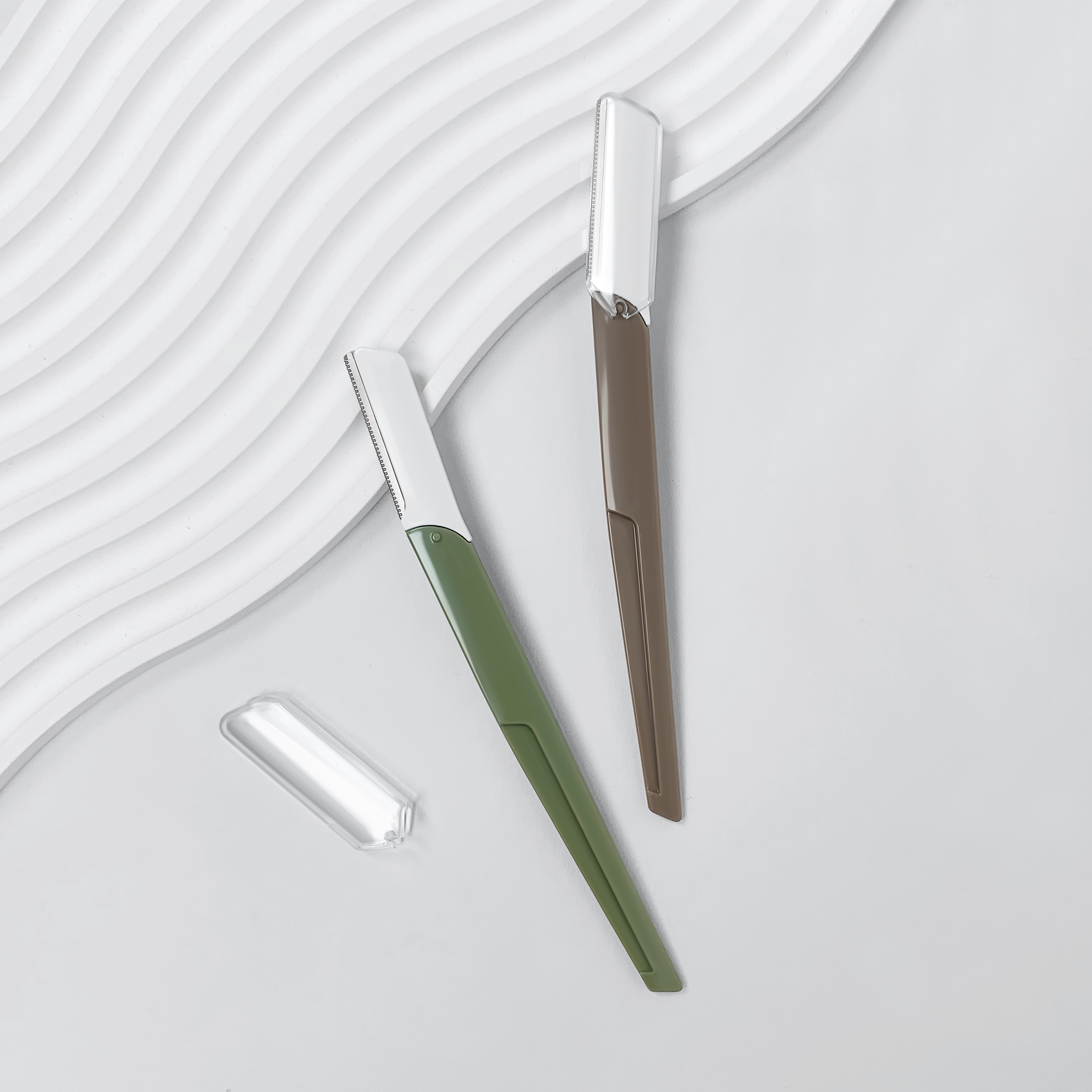 Eco Friendly Stainless Steel Comfortable Handle Eyebrow Trimmer with Slanted Tip Face Hair Remover Razor for Women