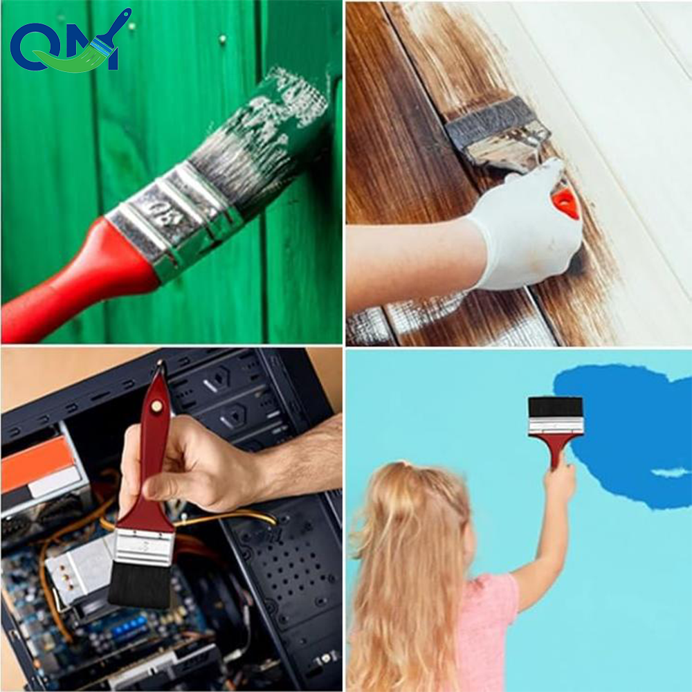 Custom Black Oil Paint Brushes with Premium Nylon Bristles Plastic Handle-Artist Grade Paintbrush Set with Customized Logo Size