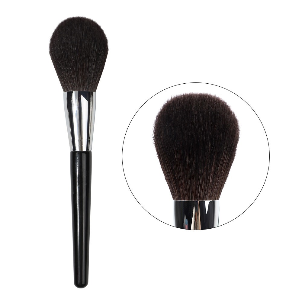 Goat Hair Bearable Flame Black Natural Hair Dense Oem Manufacturer Powder Individual Premium Custom Private Label Makeup Brush