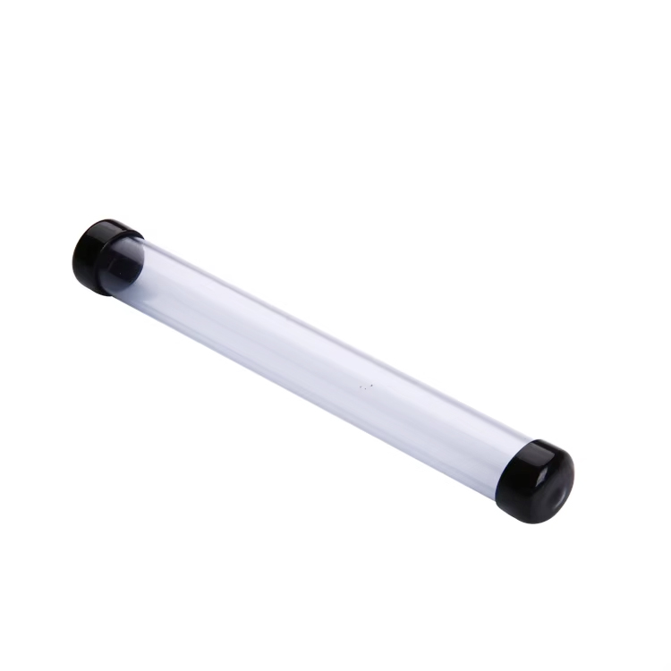 Transparent Water Resistant Plastic Makeup Brush Packaging Tube with Screen Printing Cosmetic Storage Container