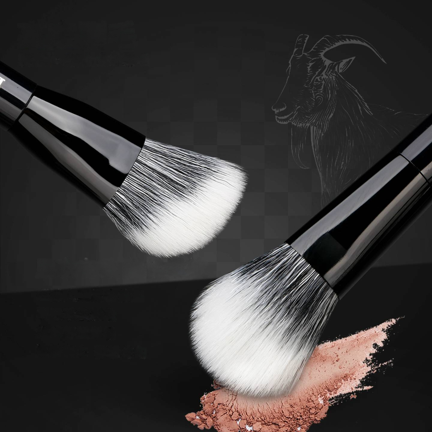Dual-Ended Vegan Luxury Makeup Brushes Set High Quality Custom Logo Private Label Resin Handle Face Cosmetic Kit Brushes