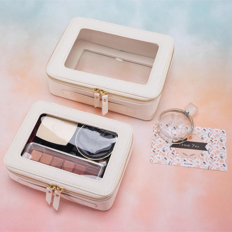 Customized Beauty Multi Color Candy Fashion Mini Portable Pu Leather Makeup Cosmetic Bags Cases for Bag with Logo