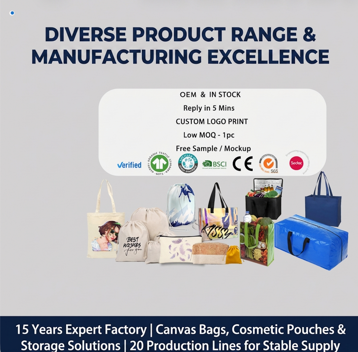 Wholesale Private Label Women Travel Personal Pouch Custom Logo Printed Cotton Canvas Cosmetics Bag Bulk Toiletry Organizer