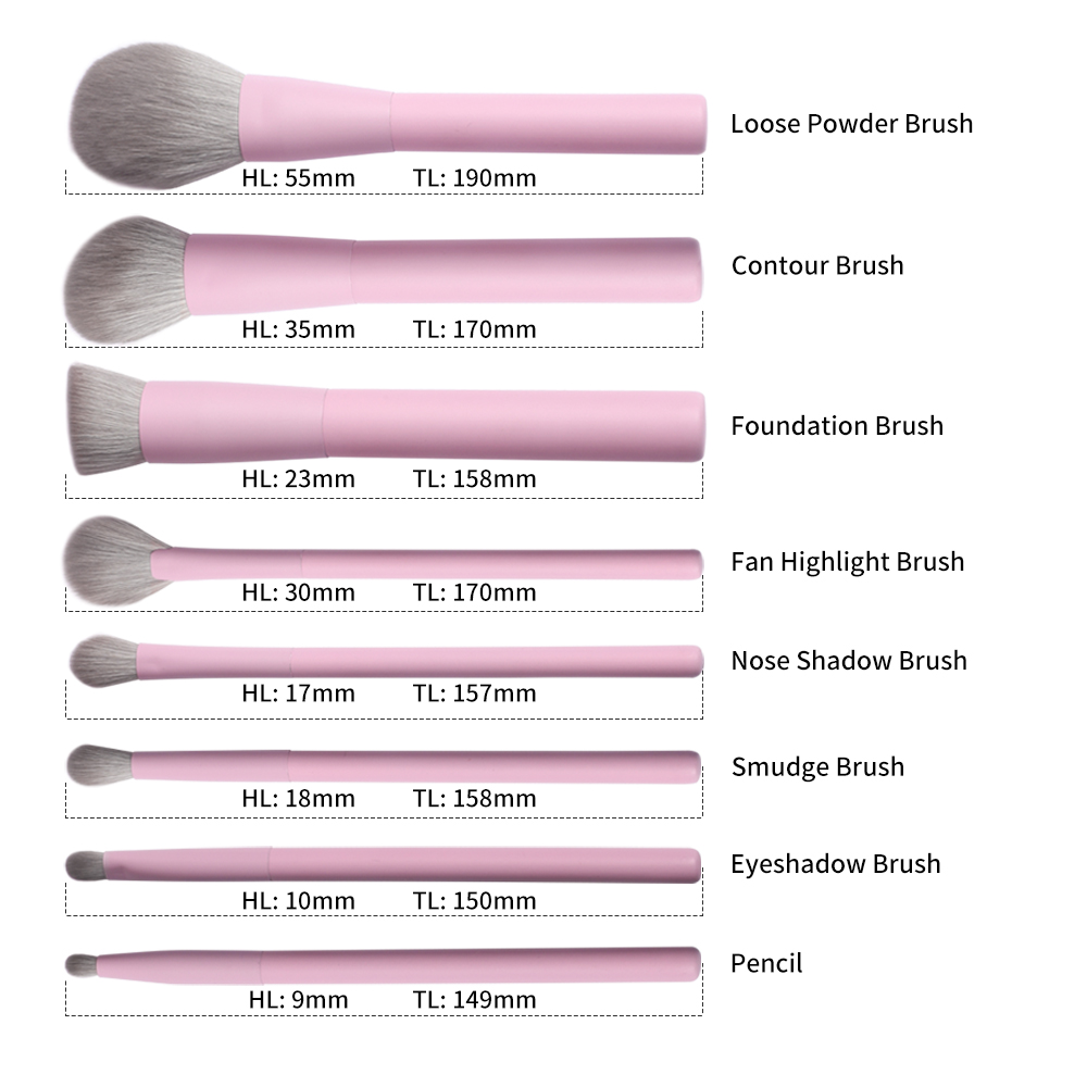 Beauty Face Wooden Tube Vegan Private Label Pink Premium Professional Custom Logo Luxury High Quality Makeup Brush Set With Case