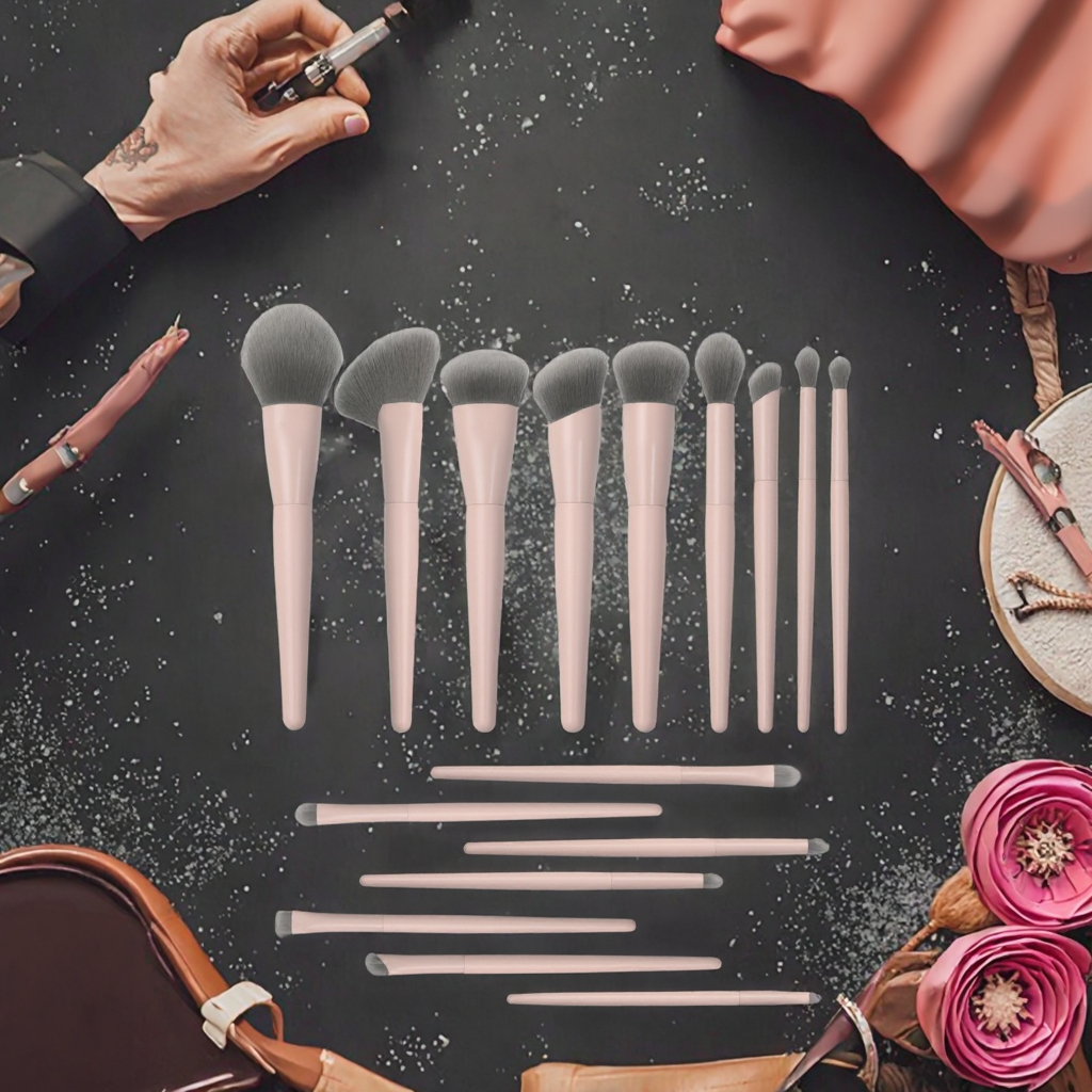 OEM Direct Factory Professional Vegan Antibacterial Synthetic Hair Face Makeup Brush Set Wood Handle 10 Pieces for Concealer