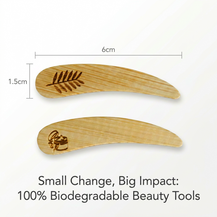 Wholesale Sustainable Wooden Mask Scraper Skin Care Cream Applicator Spoon Custom Logo Beauty Tools Bamboo Spatula