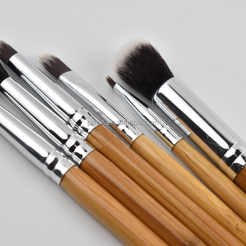 High Quality Synthetic Hair Eco-Friendly Bamboo Handle Private Label Eye Cosmetic Tool Makeup Brush Set