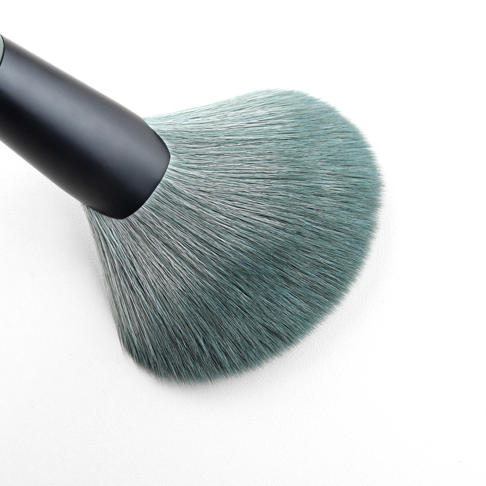 Customized OEM ODM Cosmetics Creative Dark Green Handle 14pcs Hair Makeup Brushes Set