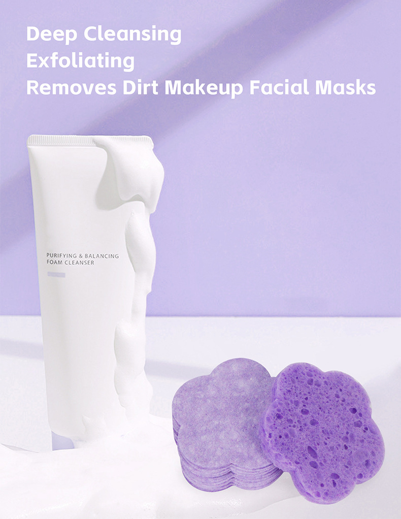 Step-by-step facial sponge usage