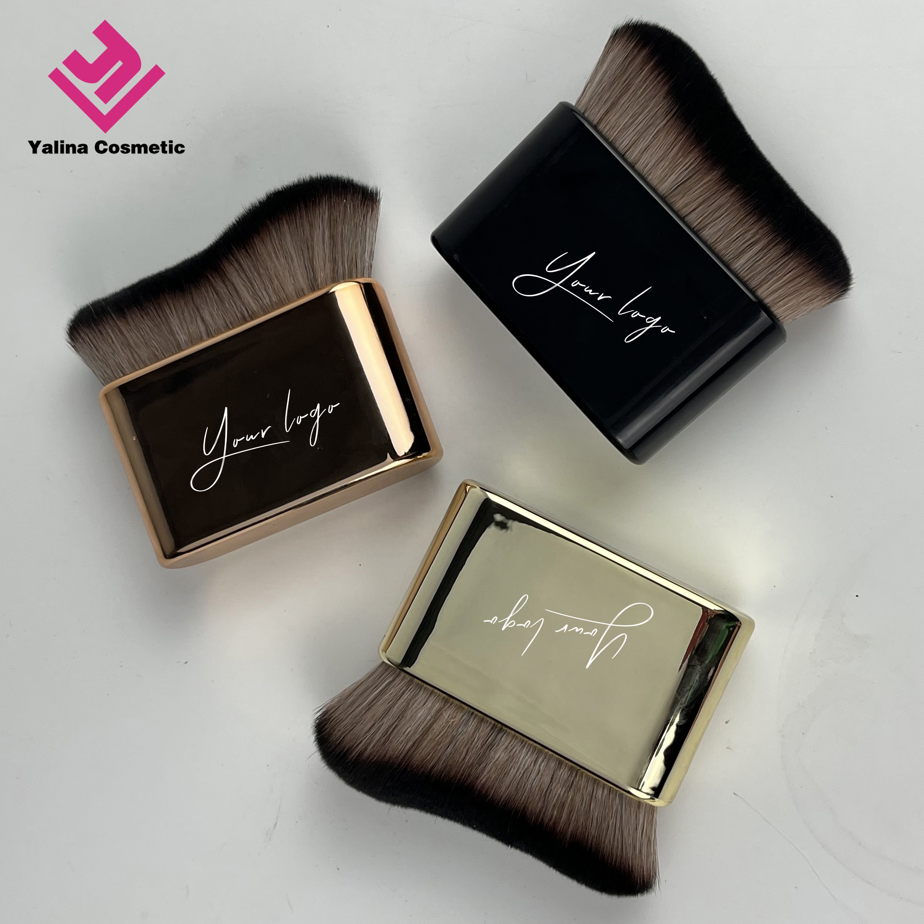 Yalina Custom Logo Big Size Kabuki Tanning Body Applicator Brush Foundation Makeup Single Brush