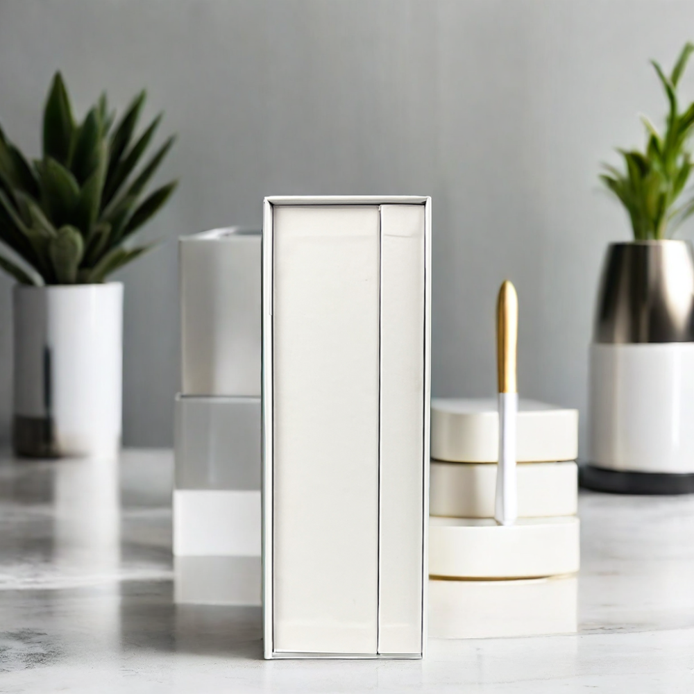 Wholesale Custom White Matt Lamination Makeup Brush Shipping Paper Box Rigid Cosmetics Storage with Gold Foil Printing