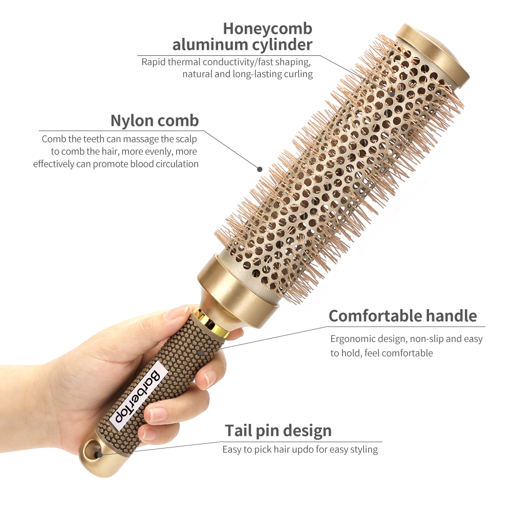 Manufacturer Professional Modeling Hair Brush Aluminum Comb Tube Shape Curling Hair Comb