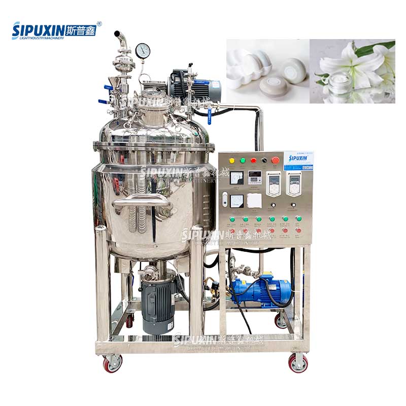 Guangzhou 200L Stainless Steel Vacuum Homogenizing Emulsifying Mixing Machine 220V Cosmetics Cream Production Core Motor