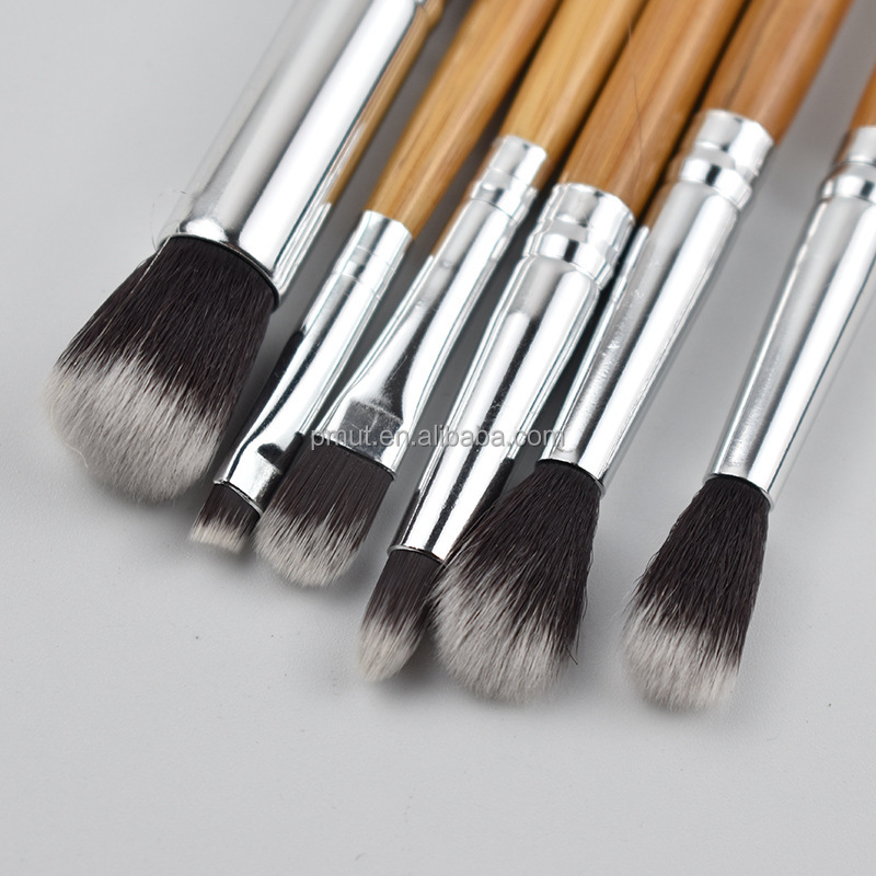 High Quality Synthetic Hair Eco-Friendly Bamboo Handle Private Label Eye Cosmetic Tool Makeup Brush Set