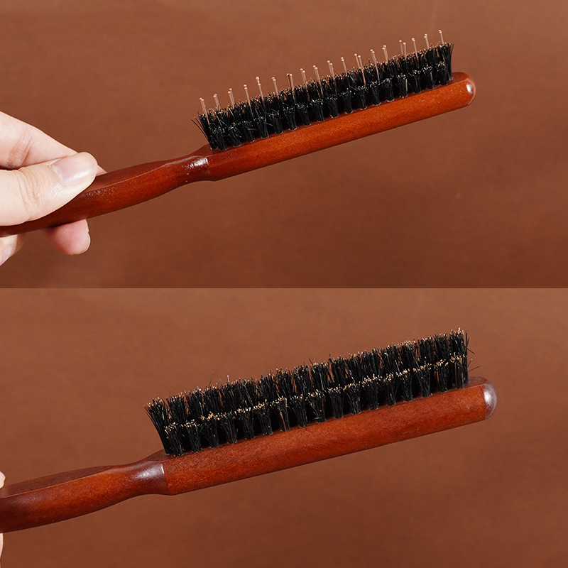 Factory Custom logo Natural Hair Makeup Acetate Custom Boar Bristles Detangling Hair Brush for Women