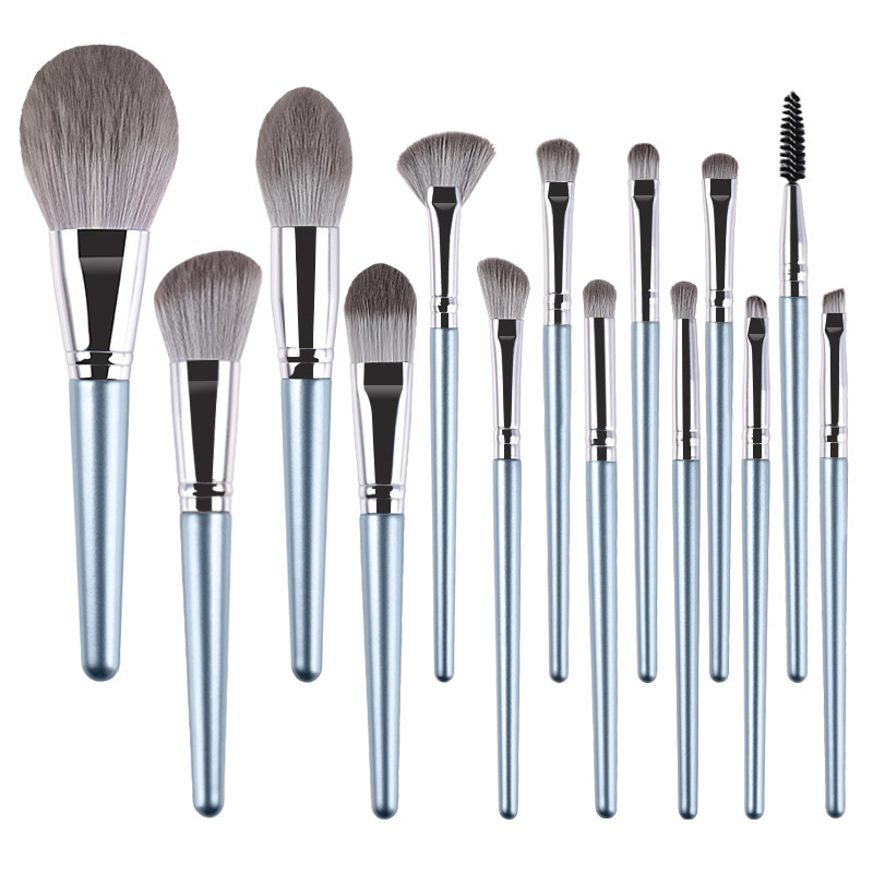 New Arrivals Professional Hot Makeup Brushes Tool Set Luxury Color 14 Pieces Electroplate Makeup Private Label Travel Brush Set