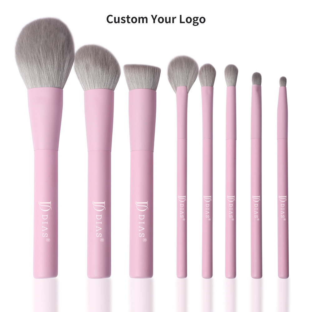 Beauty Face Wooden Tube Vegan Private Label Pink Premium Professional Custom Logo Luxury High Quality Makeup Brush Set With Case