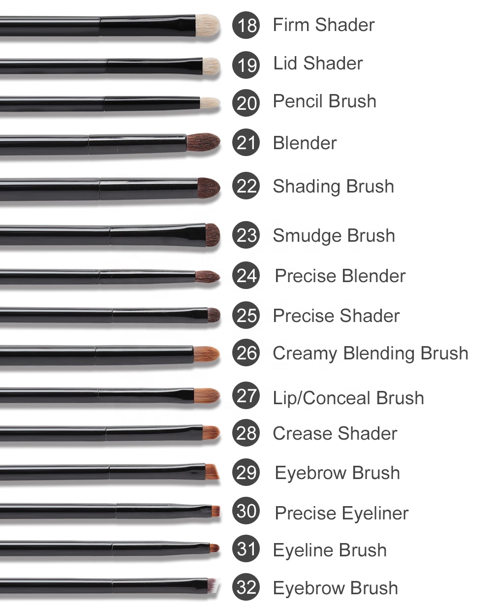 Private Label Personalized Professional Cosmetic Makeup Brushes Set With Pure Handcraft Bristle