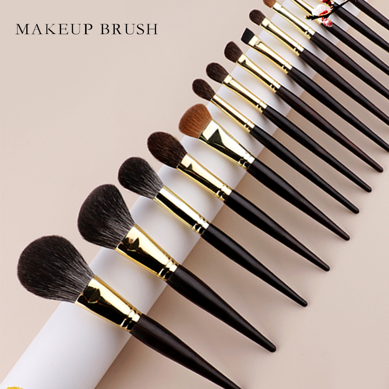 Manufacturer Black Gold Luxury Goat Natural Hair High Quality for Face Custom Logo Professional Makeup Brushes Makeup Brush Set